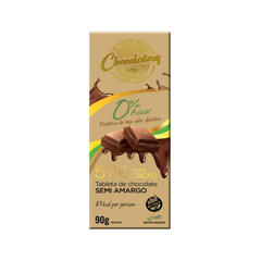 Tableta de Chocolate Semiamargo 51% sin Azucar x 90g - Chocolatory