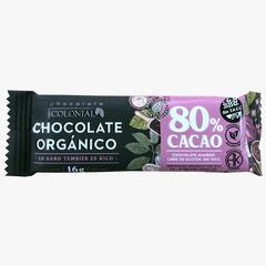 Barra de Chocolate ORGANICO Negro 80% Cacao x 16g - Chocolate Colonial