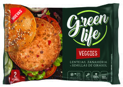 Hamburguesa Veggie Lentejas,  Zanahoria y Semillas de Girasol x 190g - Green Life